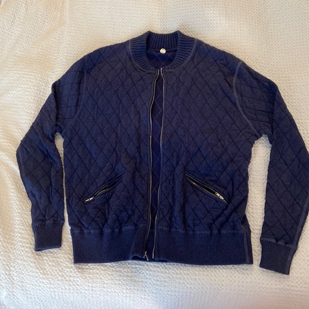 Margaret O’Leary Quilted Bomber Sweater Jacket